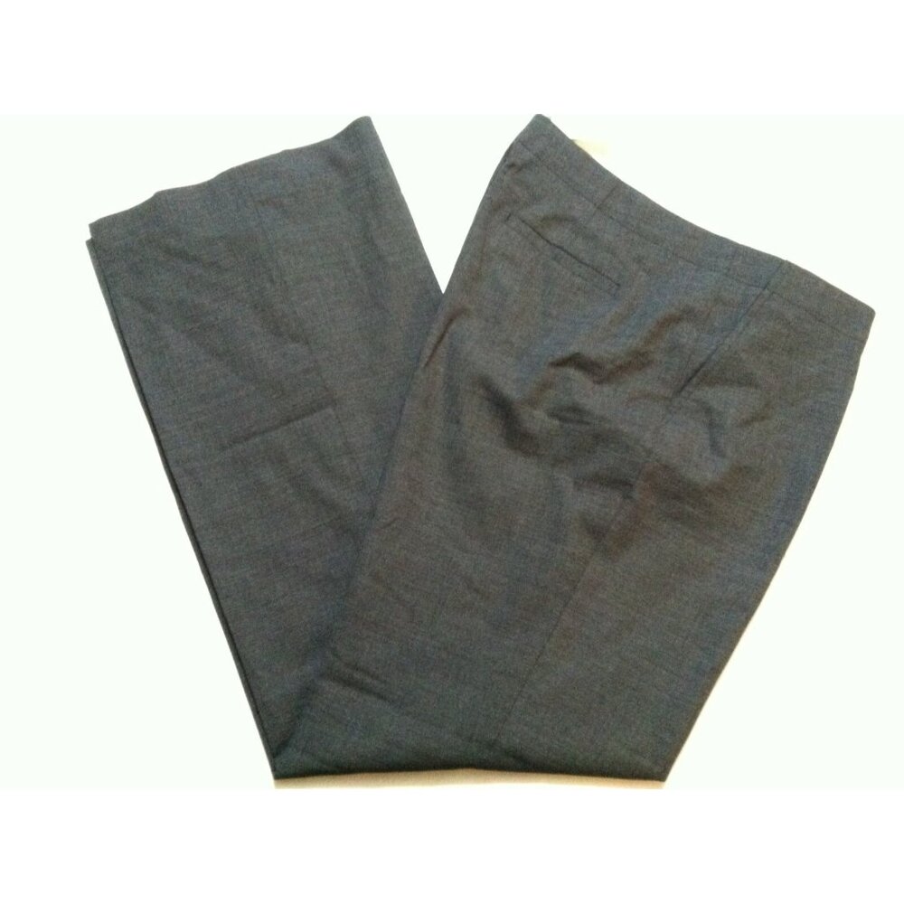 J.CREW WOMENS NEW GRAY 96%WOOL FLAT FRONT DRESS PANTS NO CUFFS SIZE:12/33 - Picture 1 of 2